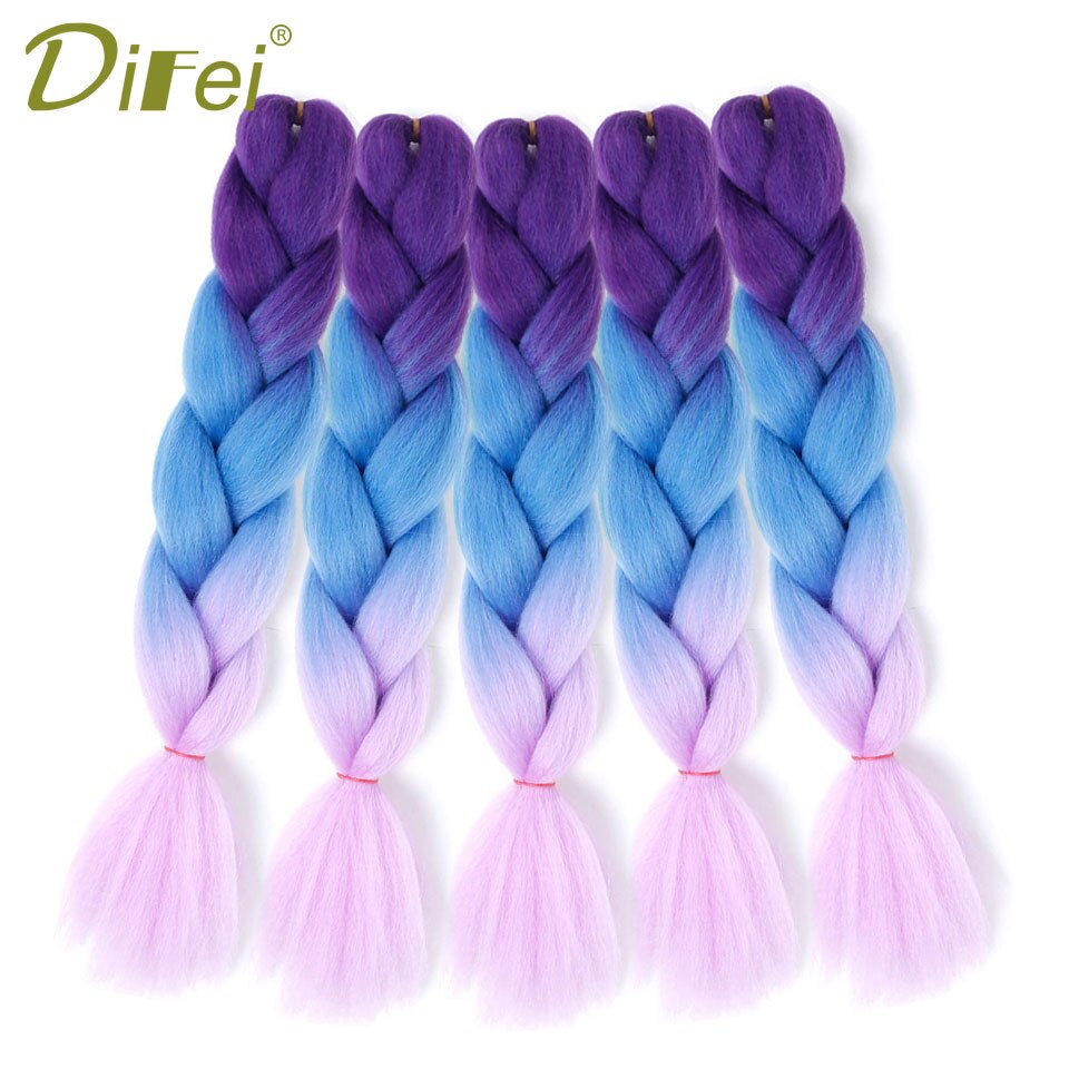 DIFEI 24 ġ 100 ׷/ Crochet Hair  Braids Pink Green ռ  Braids  Ombre Braiding Hair